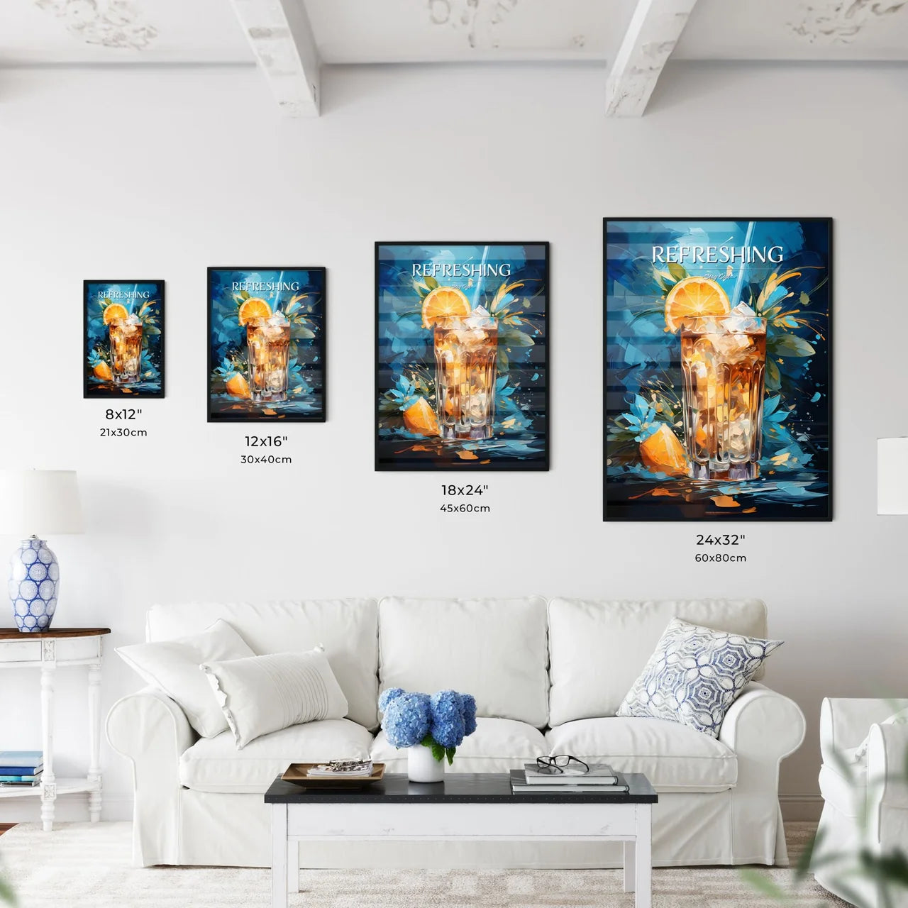 Blue Hawaii Drink - A Glass Of Ice Tea With  - Kitchen Hangings