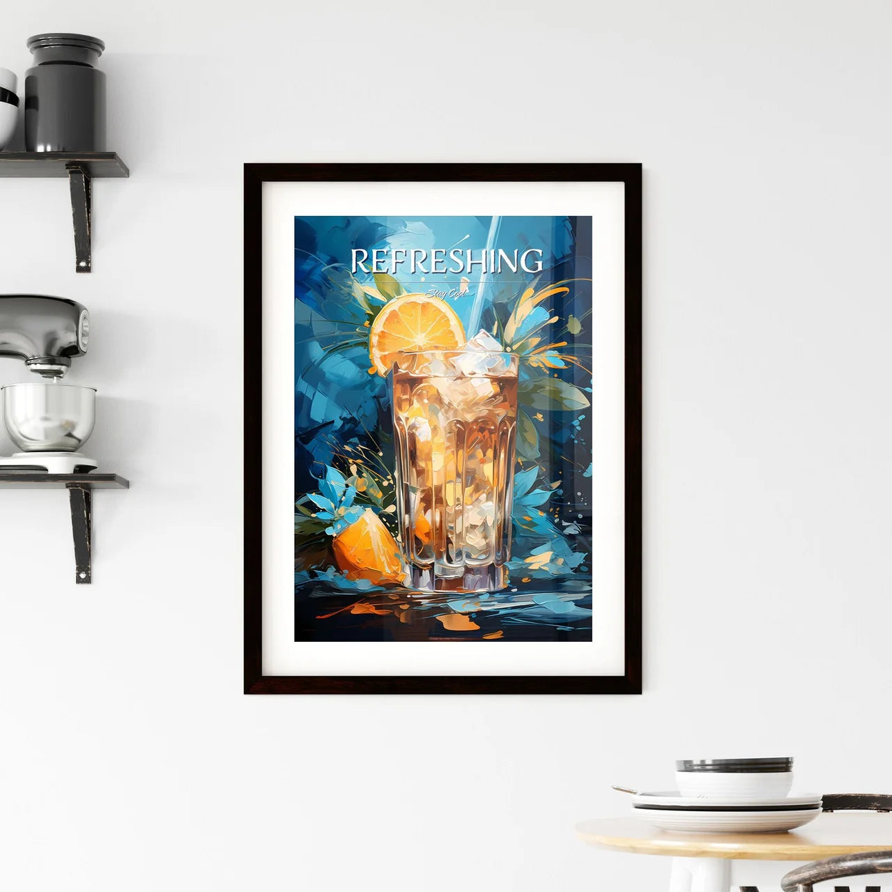 Blue Hawaii Drink - A Glass Of Ice Tea With  Framed Print