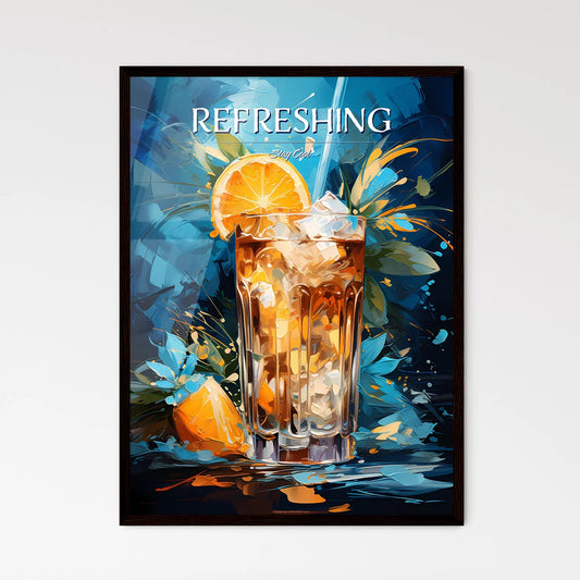 Blue Hawaii Drink - A Glass Of Ice Tea With  - Framed Art Print