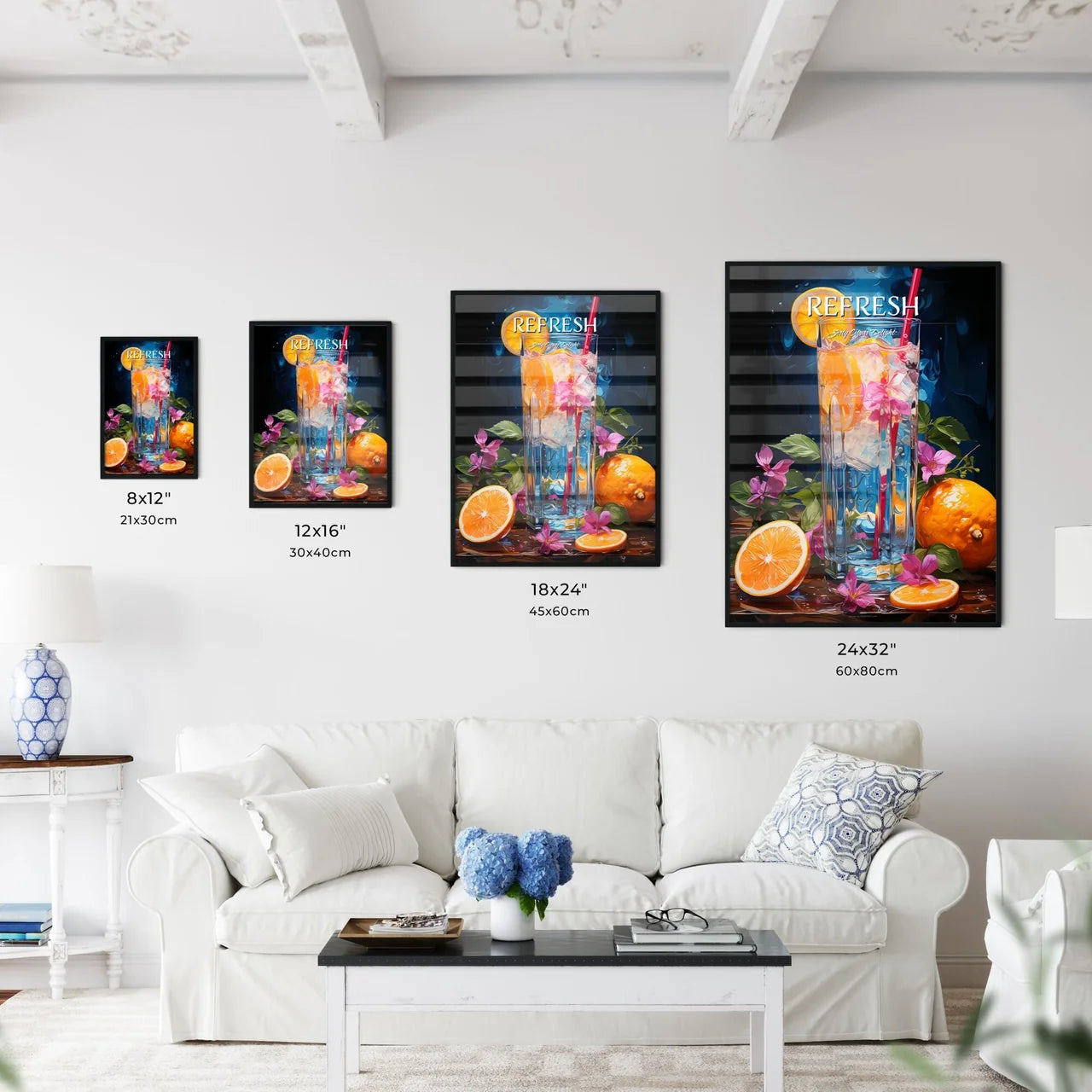 Blue Hawaii Drink - A Glass Of Water With Or - Kitchen Hangings