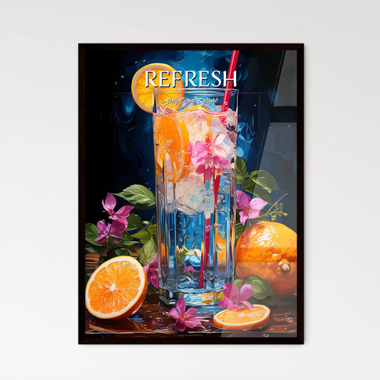 Blue Hawaii Drink - A Glass Of Water With Or - Framed Art Print