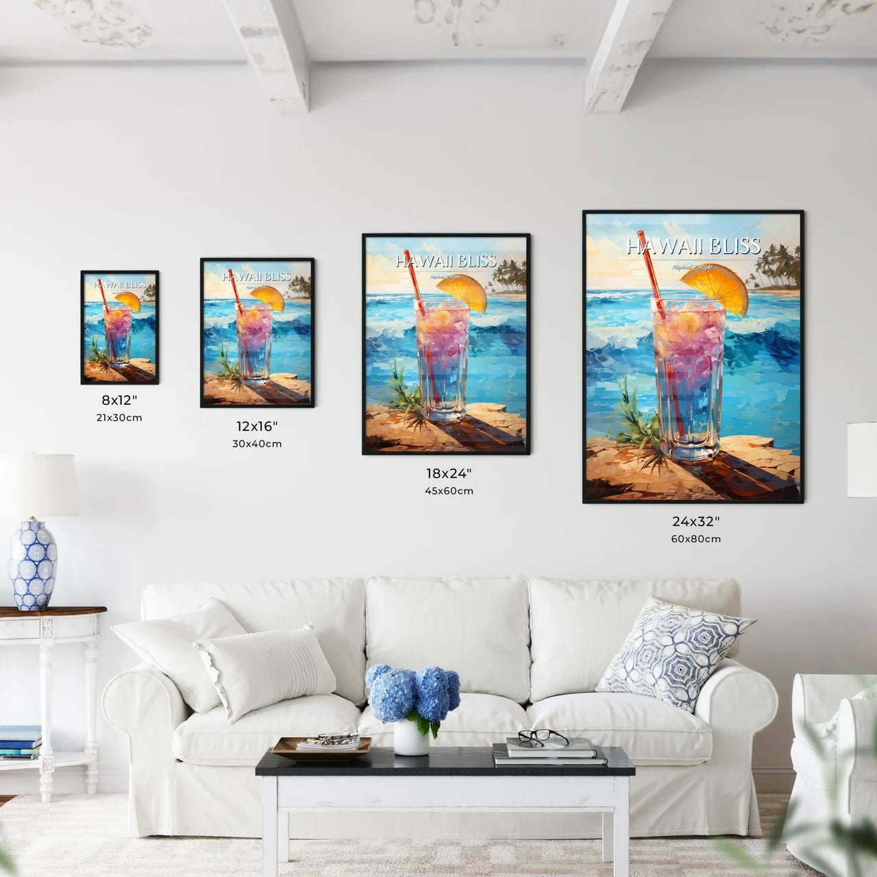 Blue Hawaii Drink - A Glass With A Drink And - Kitchen Hangings