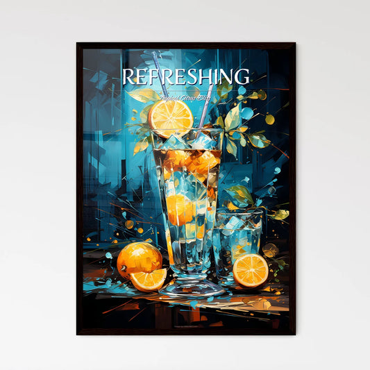 Blue Lagoon Cocktail - A Glass Of Ice And Or - Framed Art Print