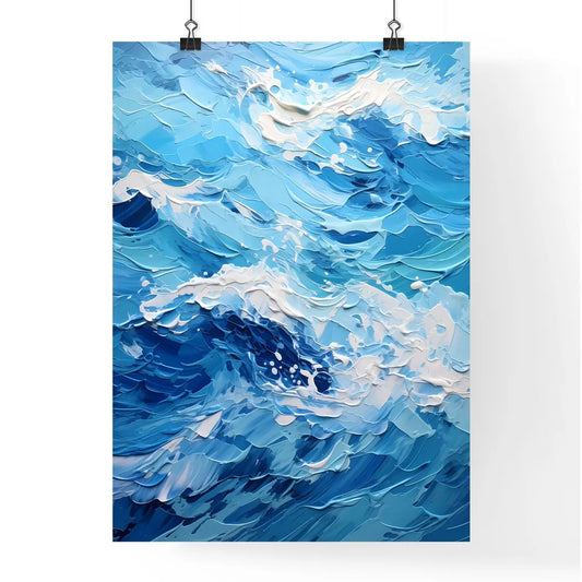 Blue Water Sea Waves Abstract - A Painting O Poster