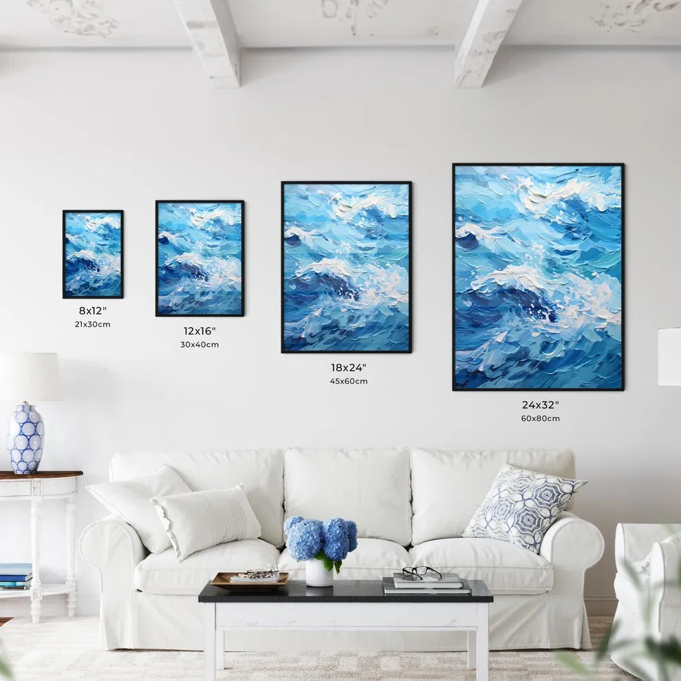 Blue Water Sea Waves Abstract - A Painting O - Kitchen Hangings