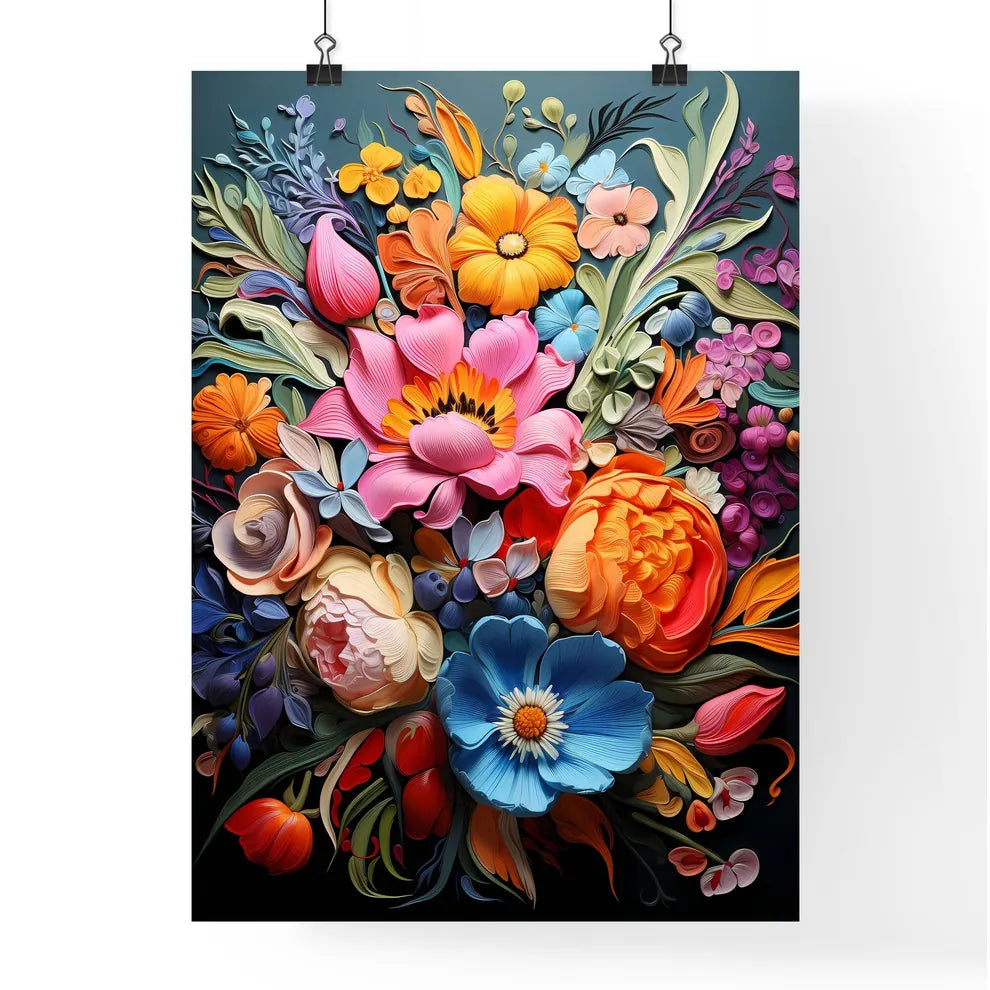 Bouquet Of Colorful Spring Flowers - A Color Poster
