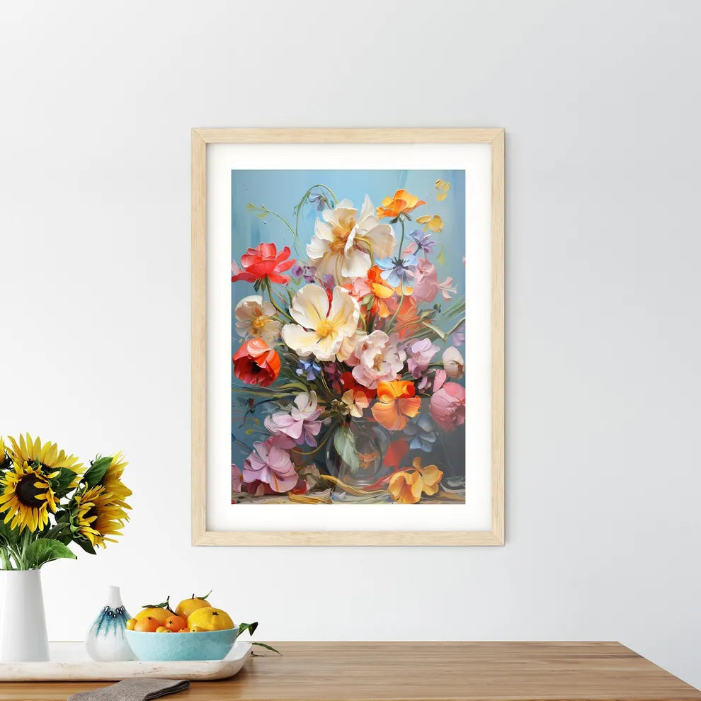 Bouquet Of Colorful Spring Flowers - A Paint Framed Print