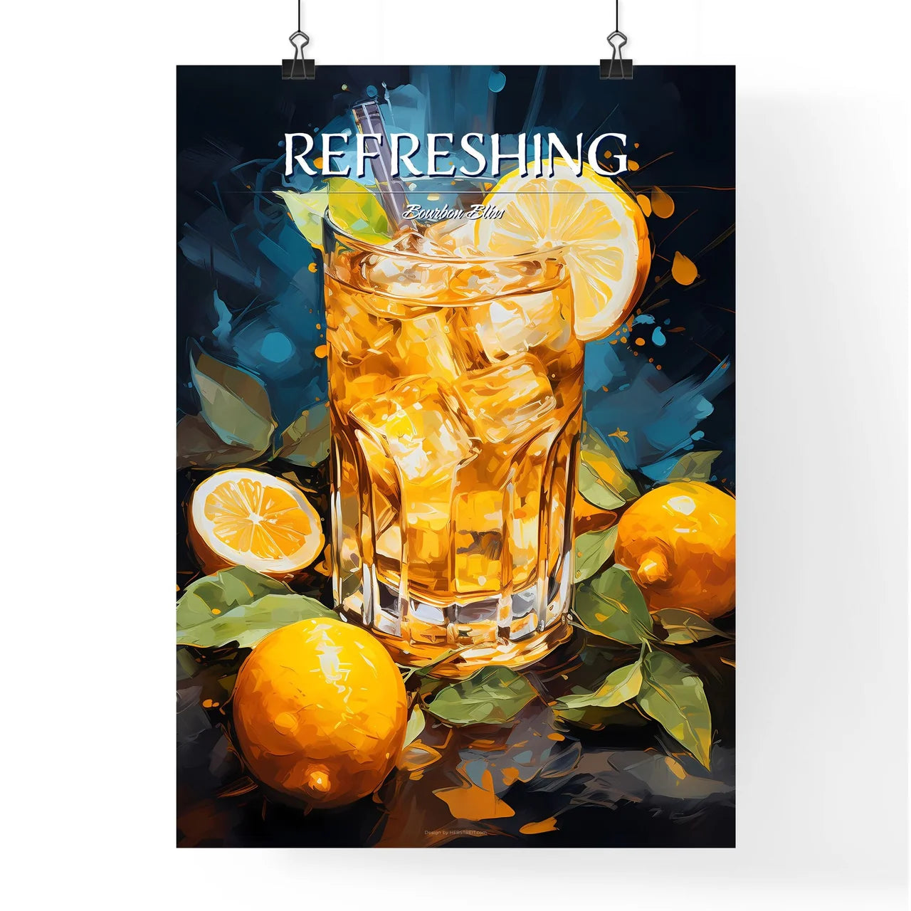 Bourbon Lemonade - A Glass Of Ice Tea With  Poster