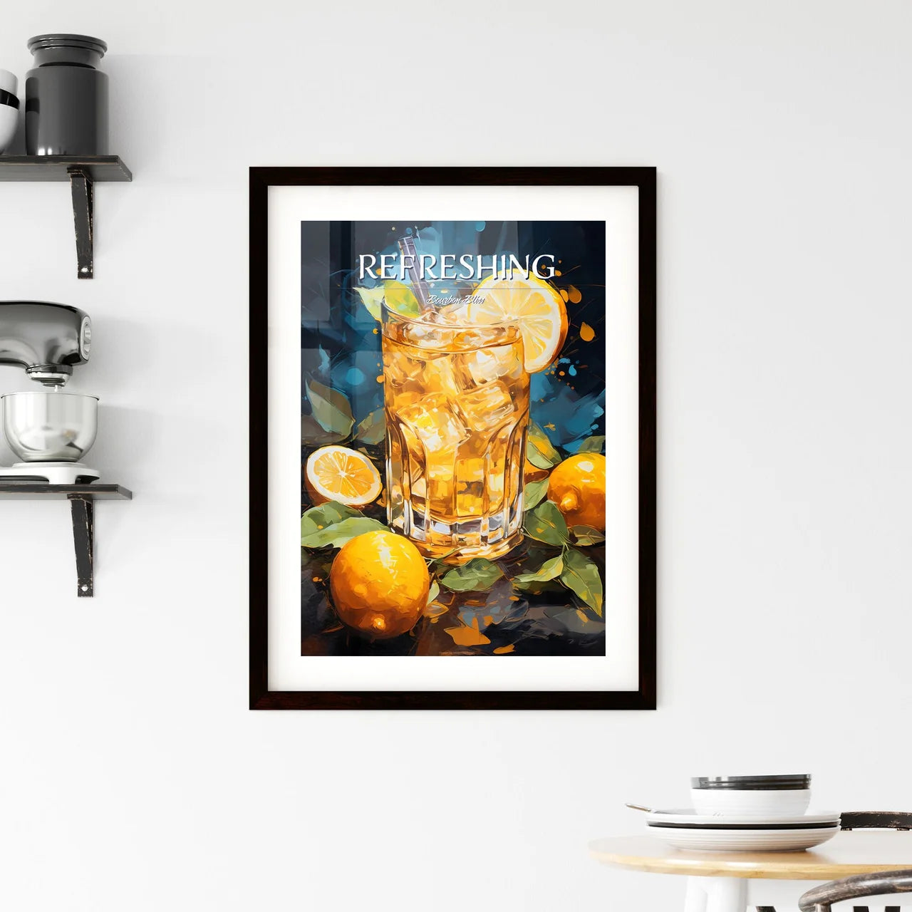 Bourbon Lemonade - A Glass Of Ice Tea With  Framed Print