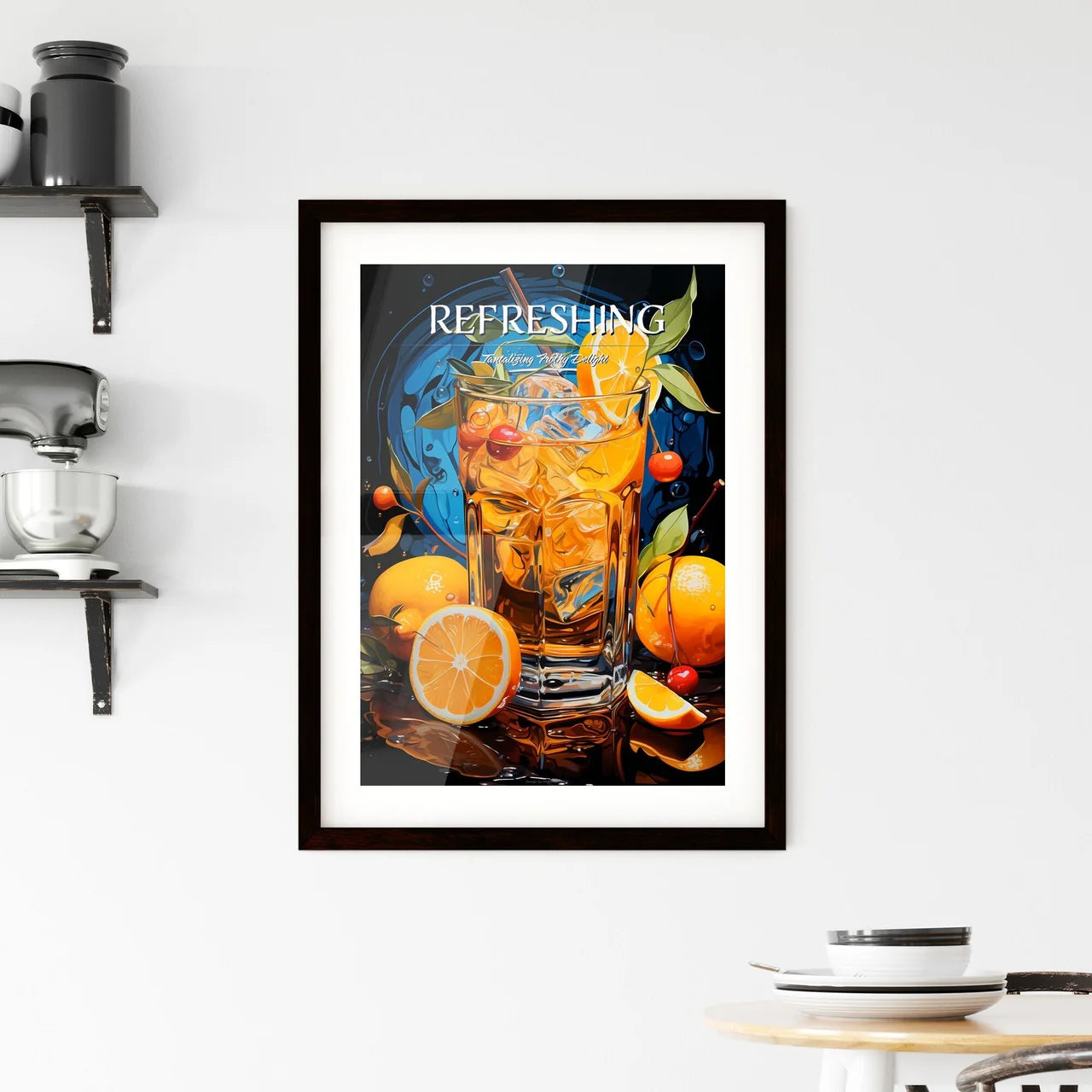 Bourbon Lemonade - A Glass Of Ice And Frui Framed Print