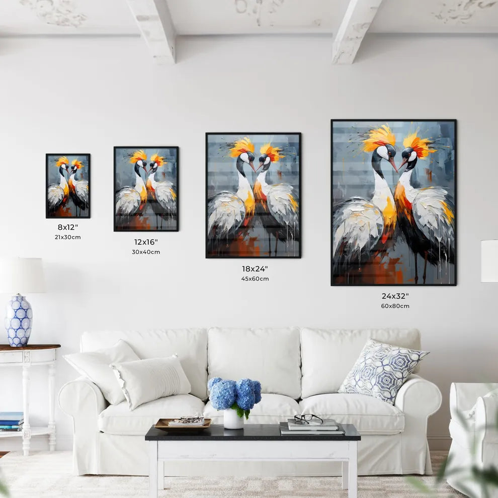 Breeding Dance Of Grey Crowned Cranes  Size Chart