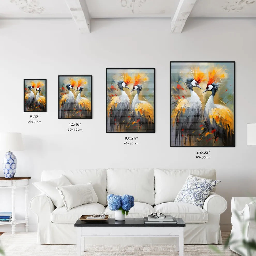Breeding Dance Of Grey Crowned Cranes  Size Chart