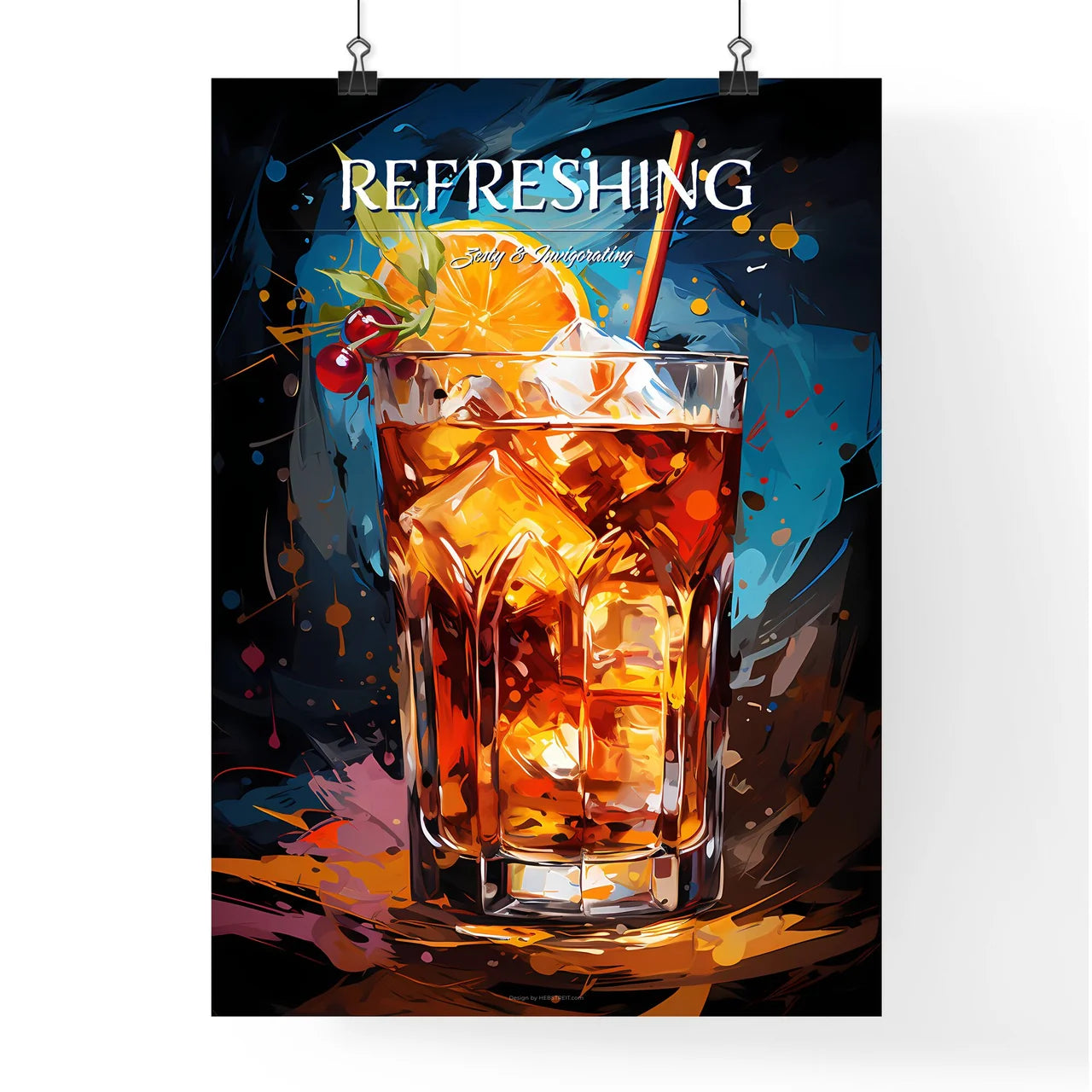 Bushwacker Cocktail - A Glass Of Ice Tea Wit Poster