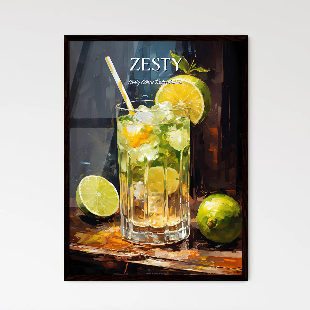 Caipirinha - A Glass Of Ice And Lime - Framed Art Print
