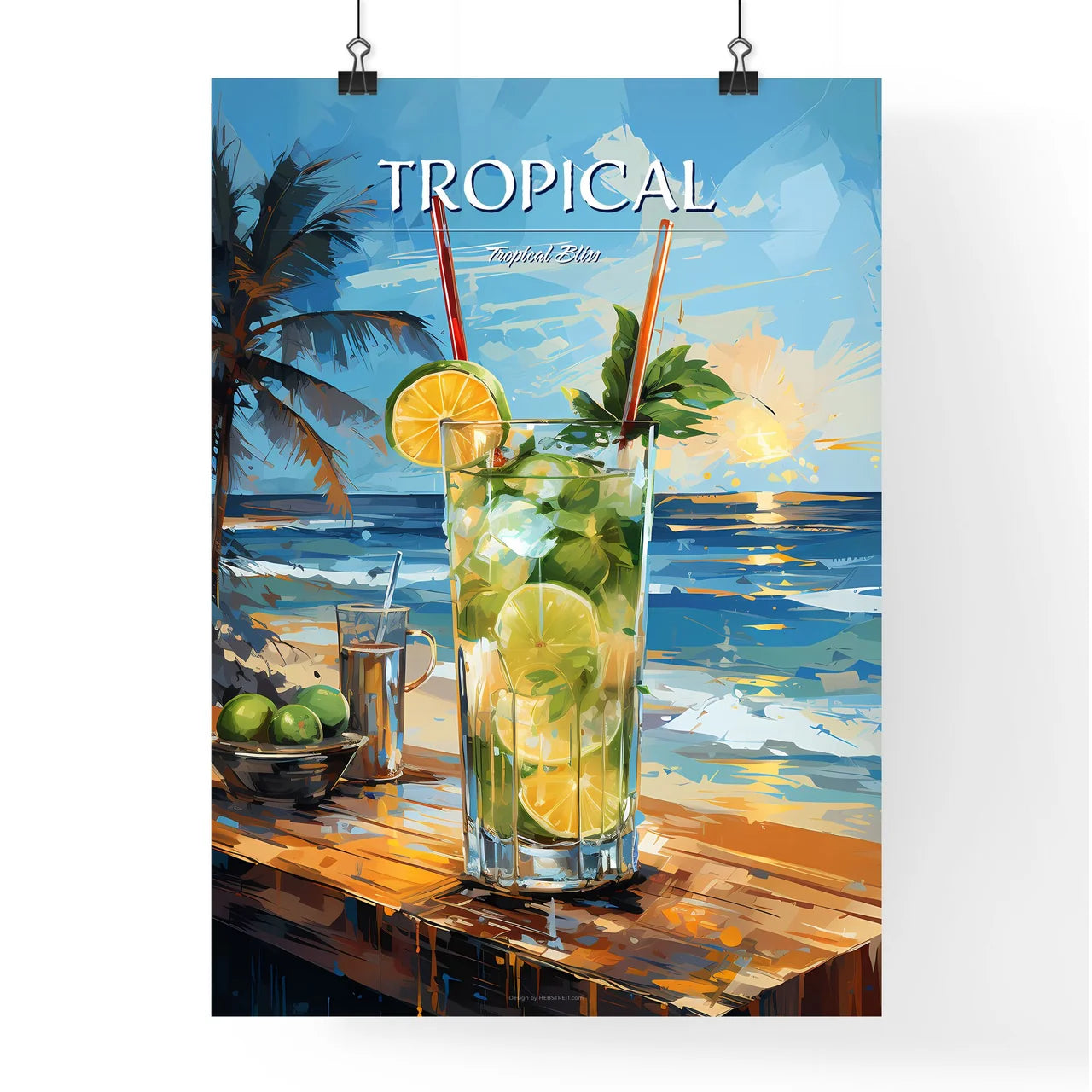 Caipirinha Cocktail On Beach - A Glass Of Dr Poster