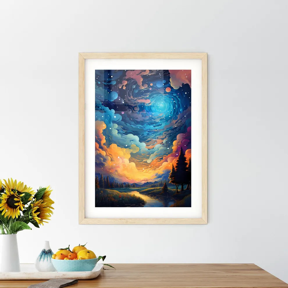 Cartoon Sky - A Colorful S Framed Print