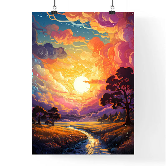 Cartoon Sky - A Landscape  Poster
