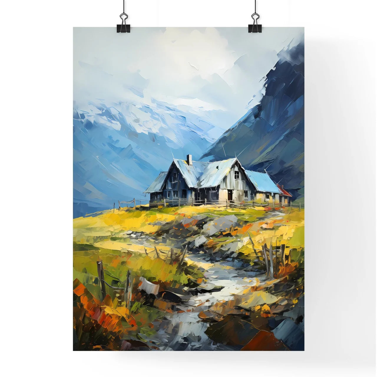 Celand. Old Farmer Houses Near Skaftafell - A House On A Hill Poster