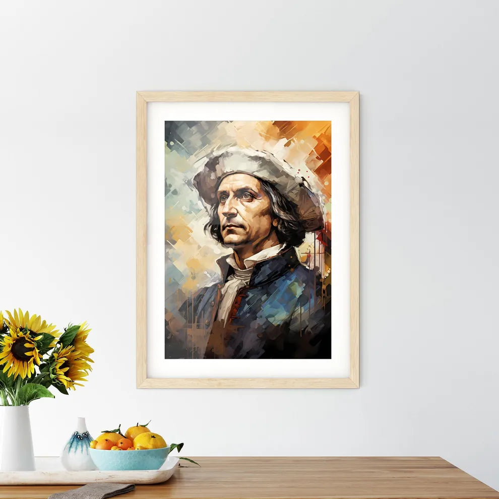Christopher Columbus From A Victorian Book - Framed Print