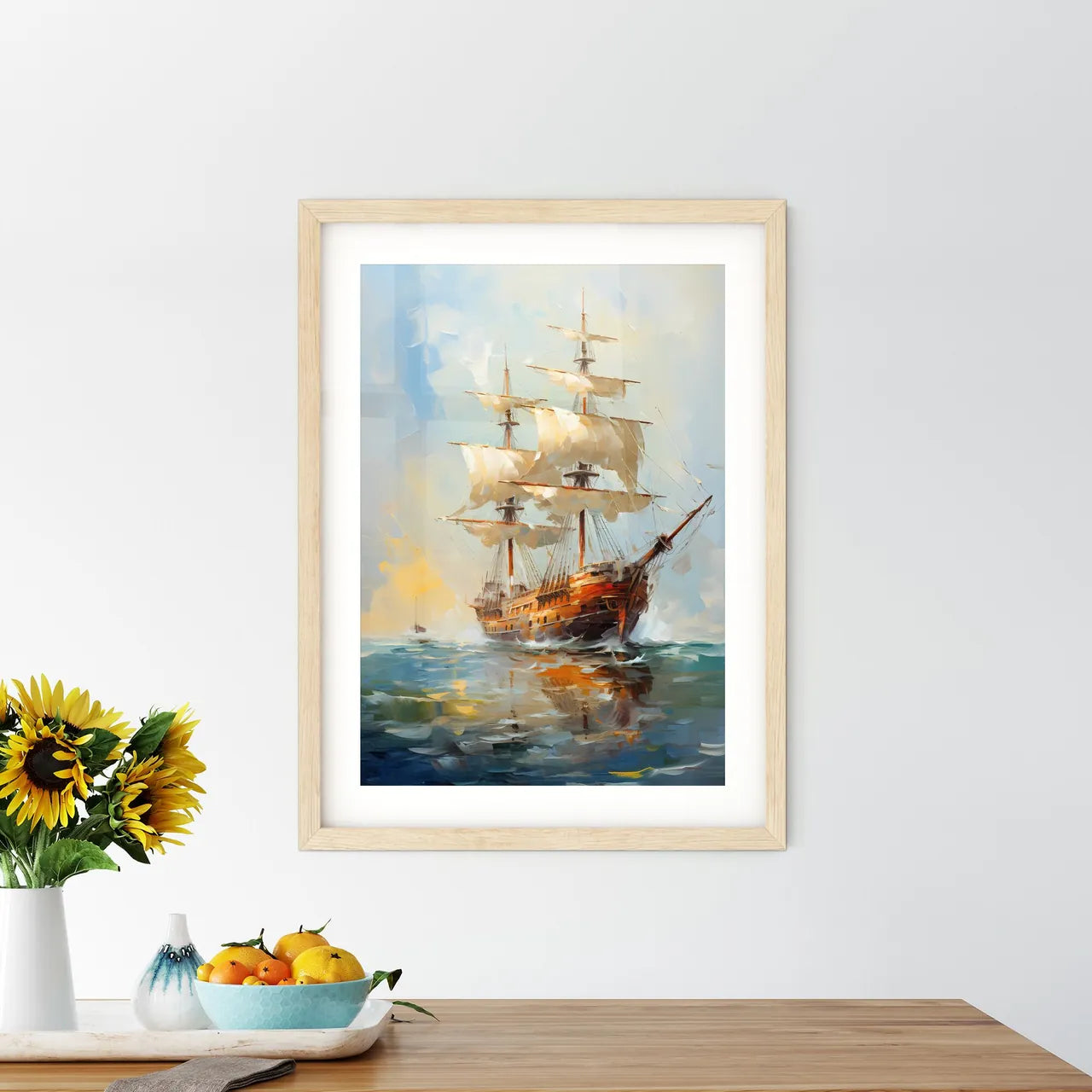 Christopher Columbus Ships - A Painting O Framed Print