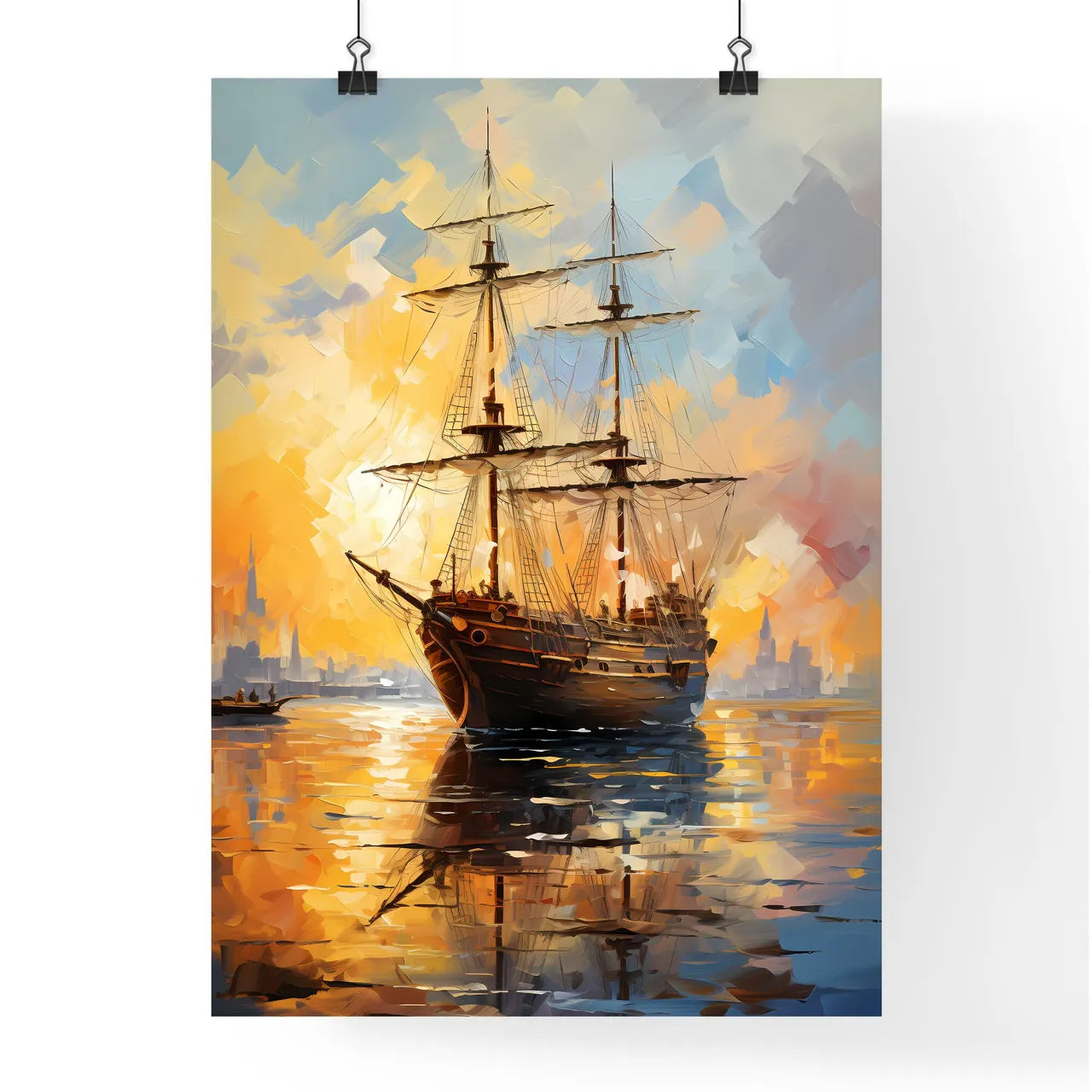 Christopher Columbus Ships - A Painting O Poster
