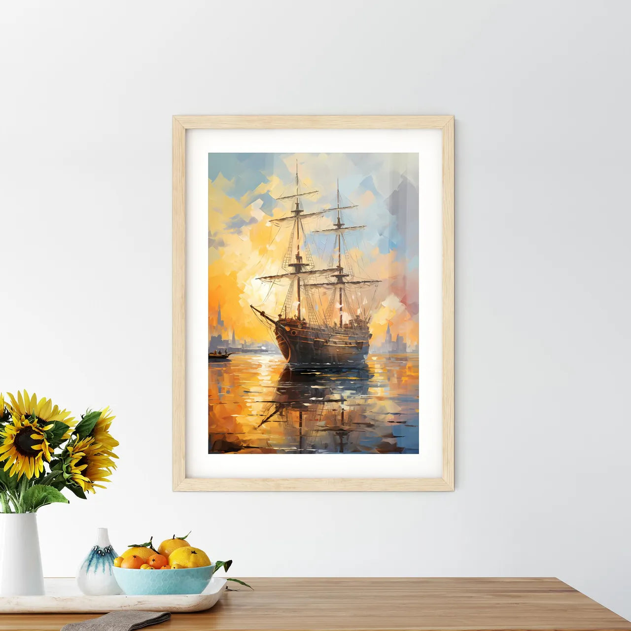 Christopher Columbus Ships - A Painting O Framed Print