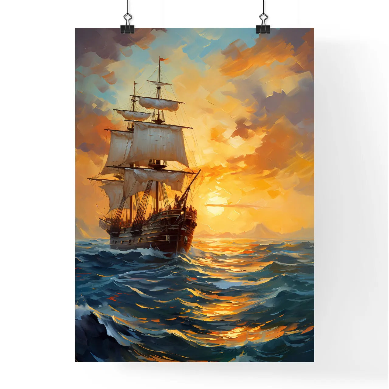 Christopher Columbus Ships - A Ship In Th Poster