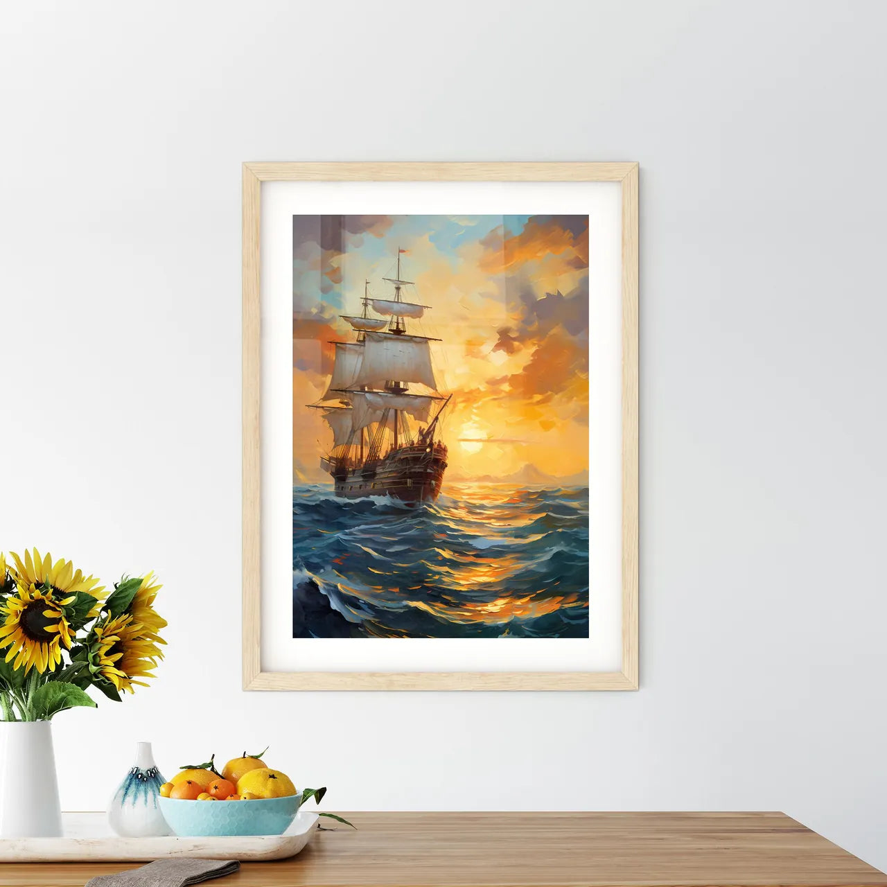 Christopher Columbus Ships - A Ship In Th Framed Print