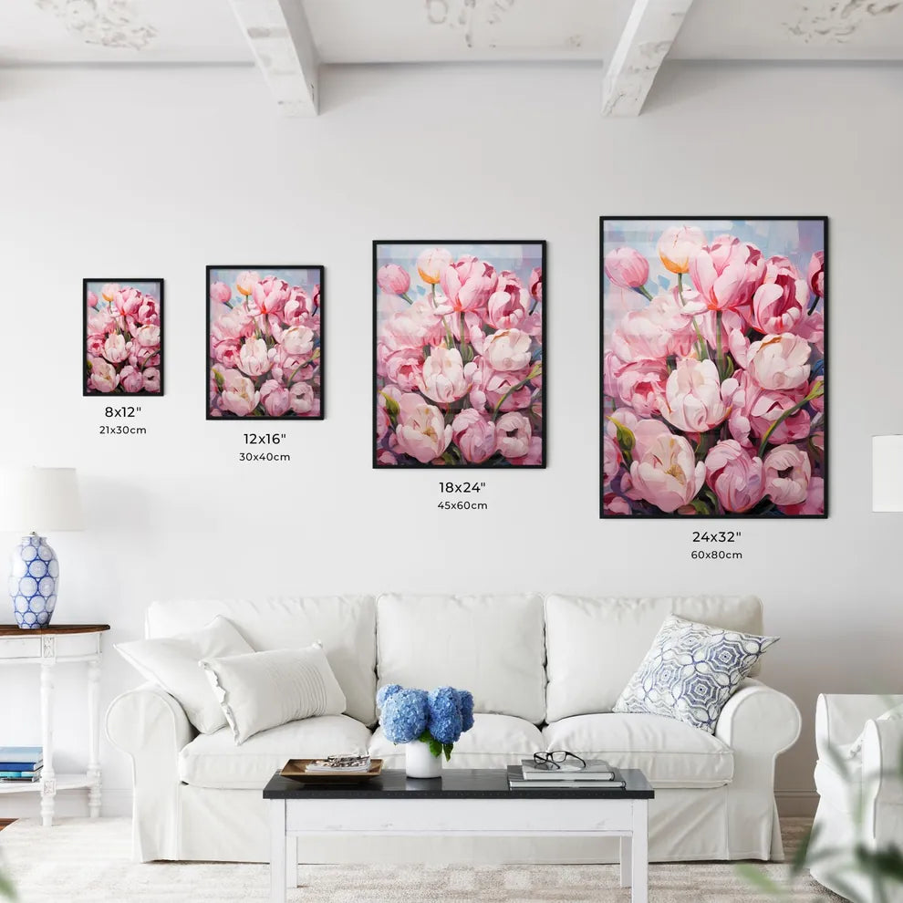 Close-Up Of Lots Of Pink Tulips - A Close Up - Kitchen Hangings