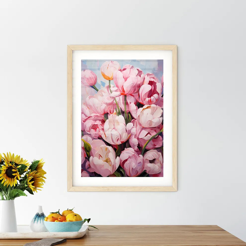 Close-Up Of Lots Of Pink Tulips - A Close Up Framed Print