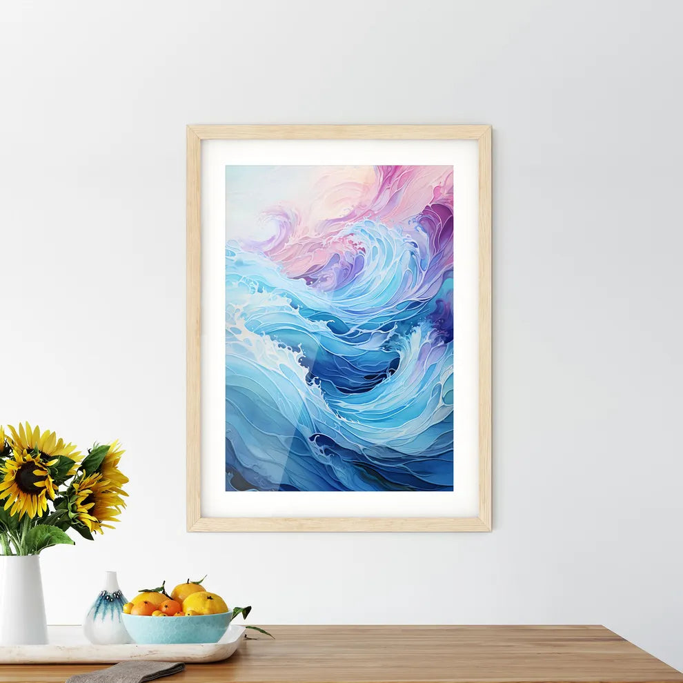 Close-Up Of Wave Metal Plate - A Colorful W Framed Print