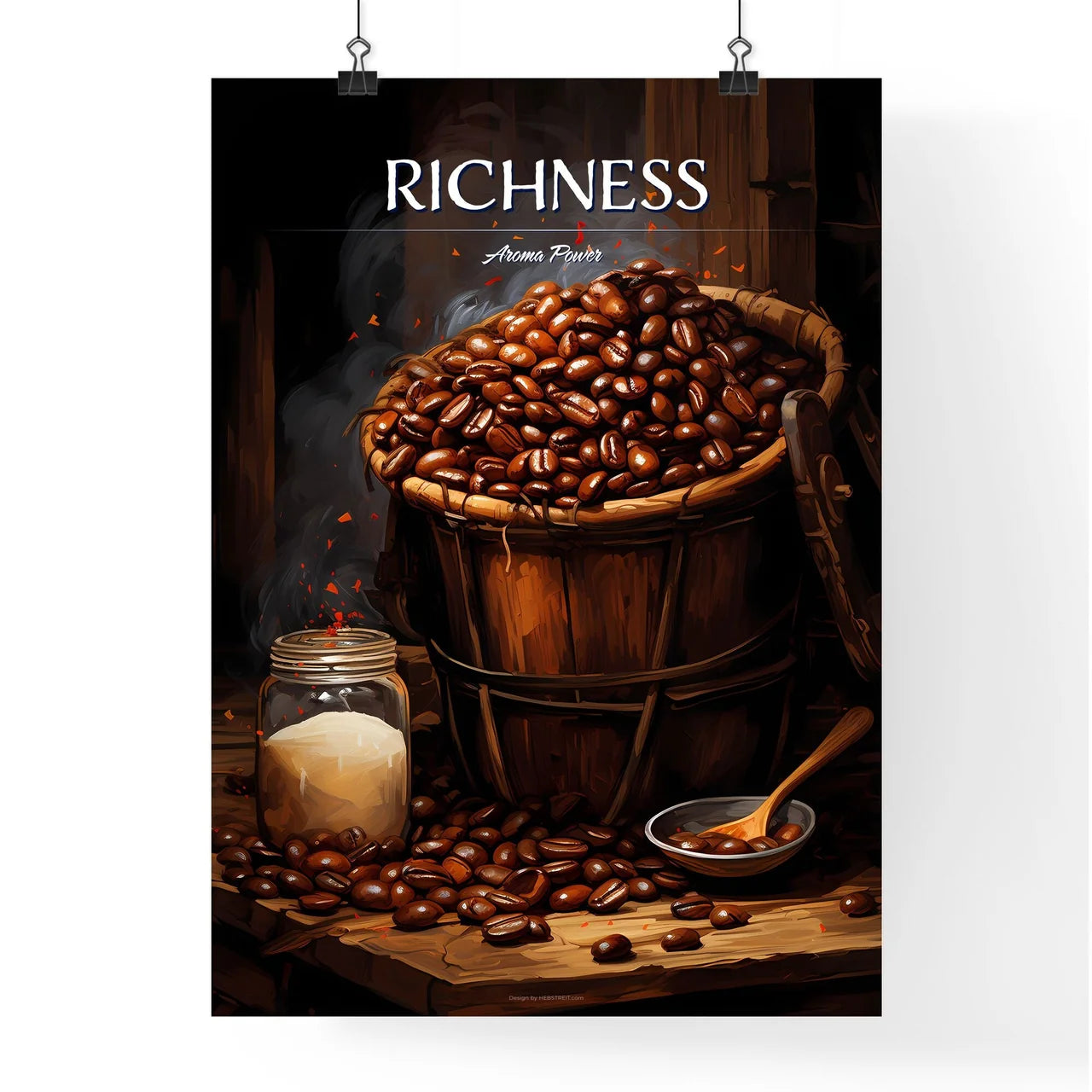 Closeup Of Coffee Beans With Scoop In Mood L Poster