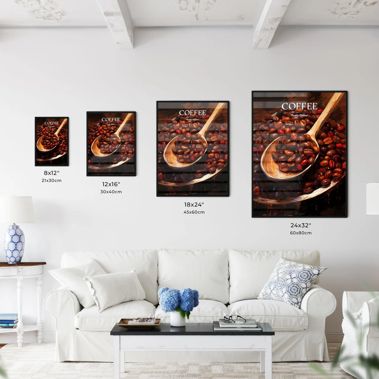 Closeup Of Coffee Beans With Scoop In Mood L - Kitchen Hangings