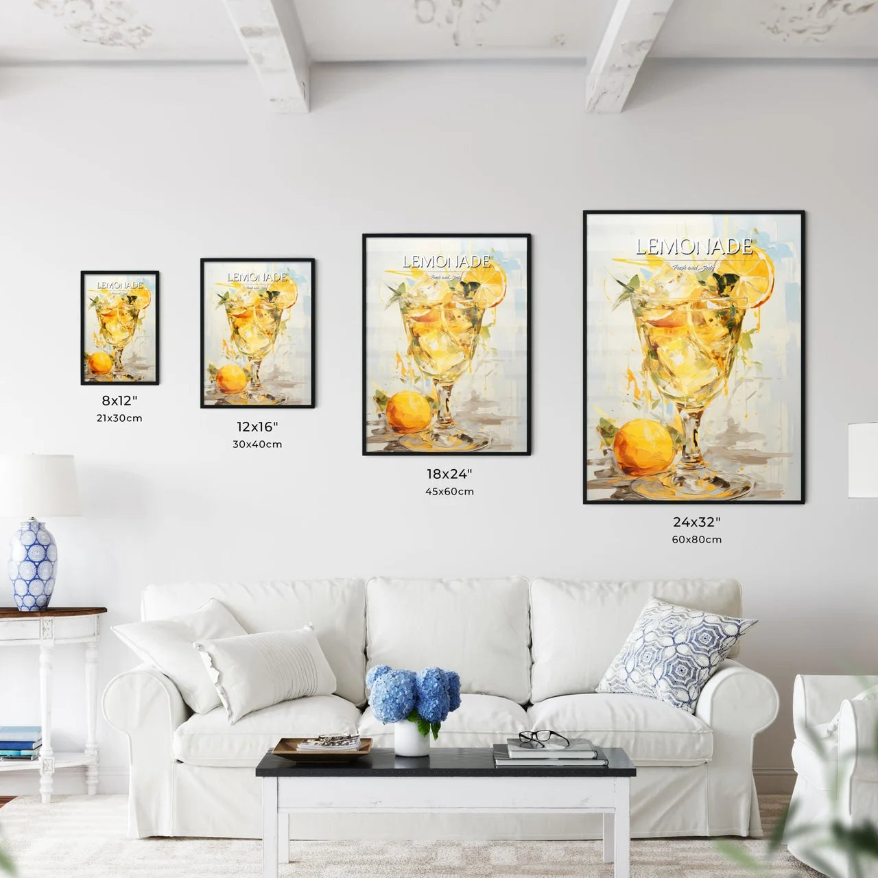 Cocktail With Lemon Over White - A Glass Of  - Kitchen Hangings