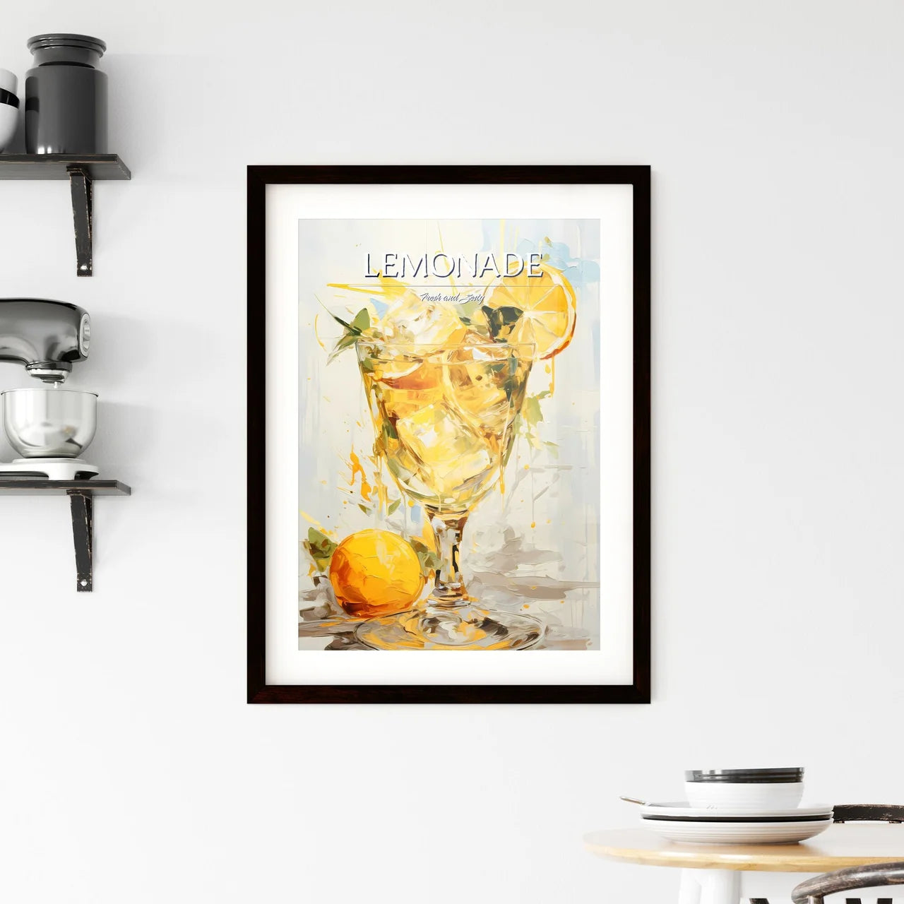 Cocktail With Lemon Over White - A Glass Of  Framed Print