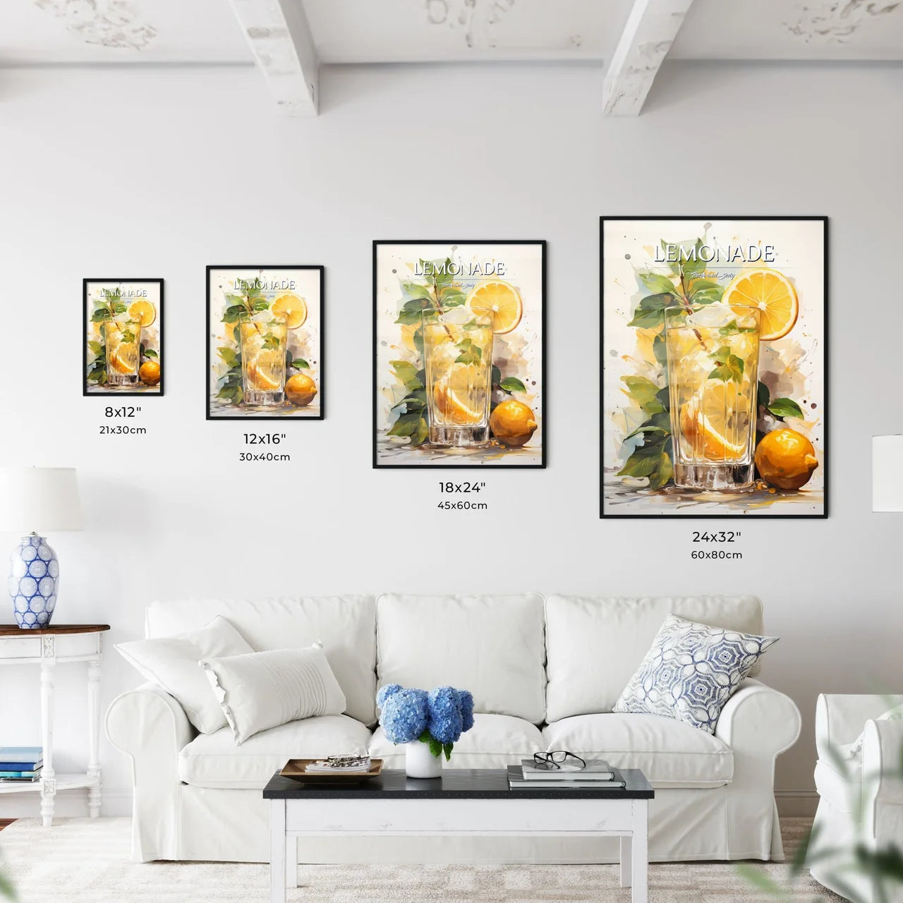 Cocktail With Lemon Over White - A Glass Of  - Kitchen Hangings