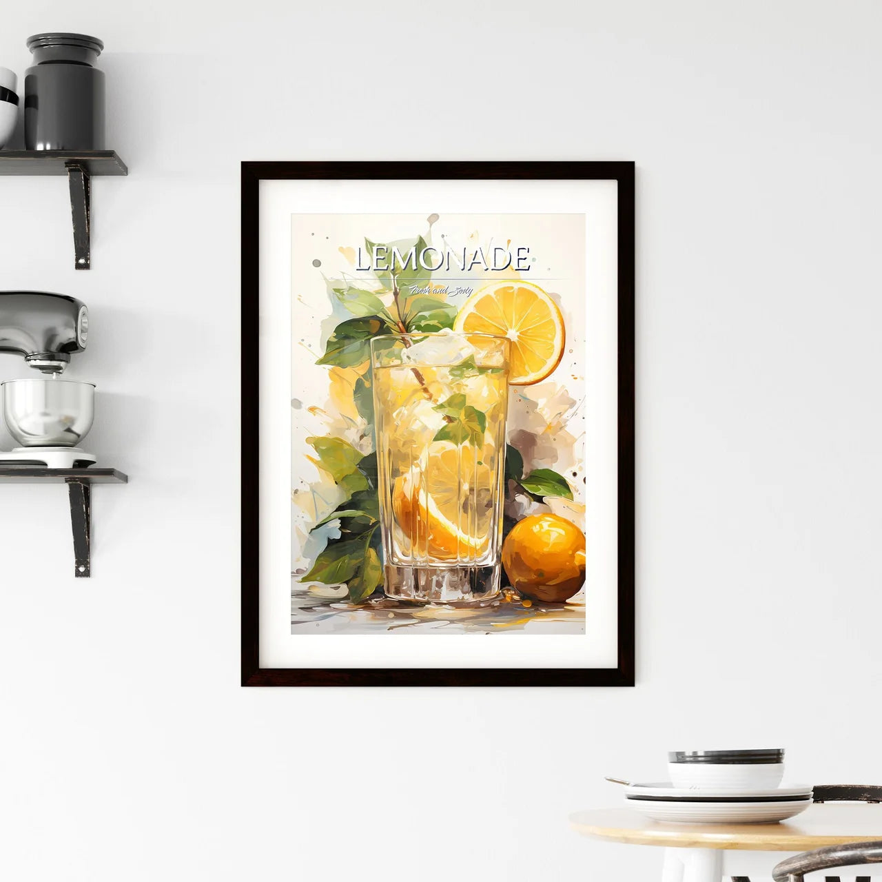 Cocktail With Lemon Over White - A Glass Of  Framed Print