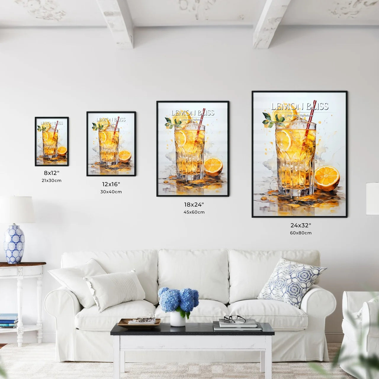 Cocktail With Lemon Over White - A Glass Of  - Kitchen Hangings