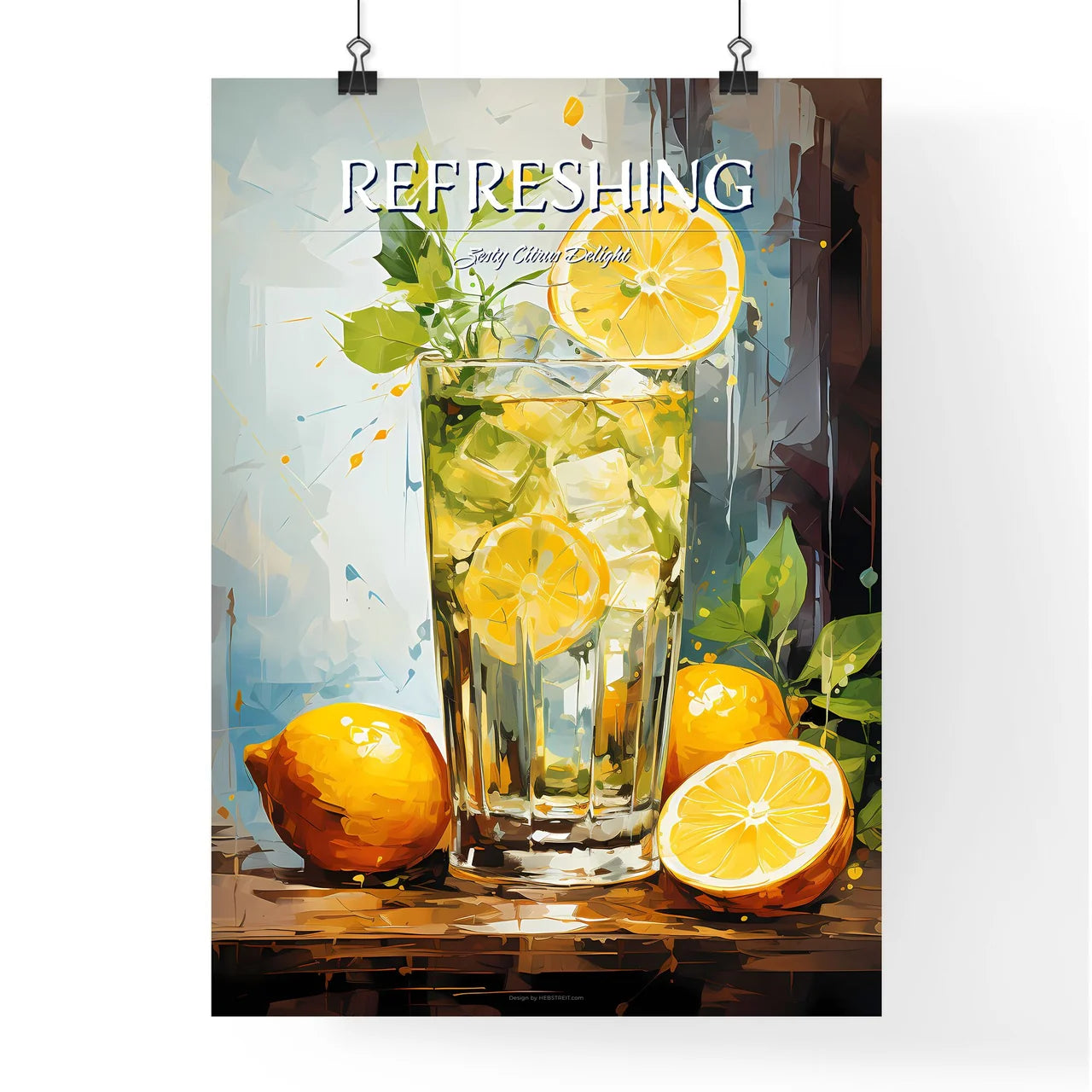 Cocktail With Lemon Over White - A Glass Of  Poster