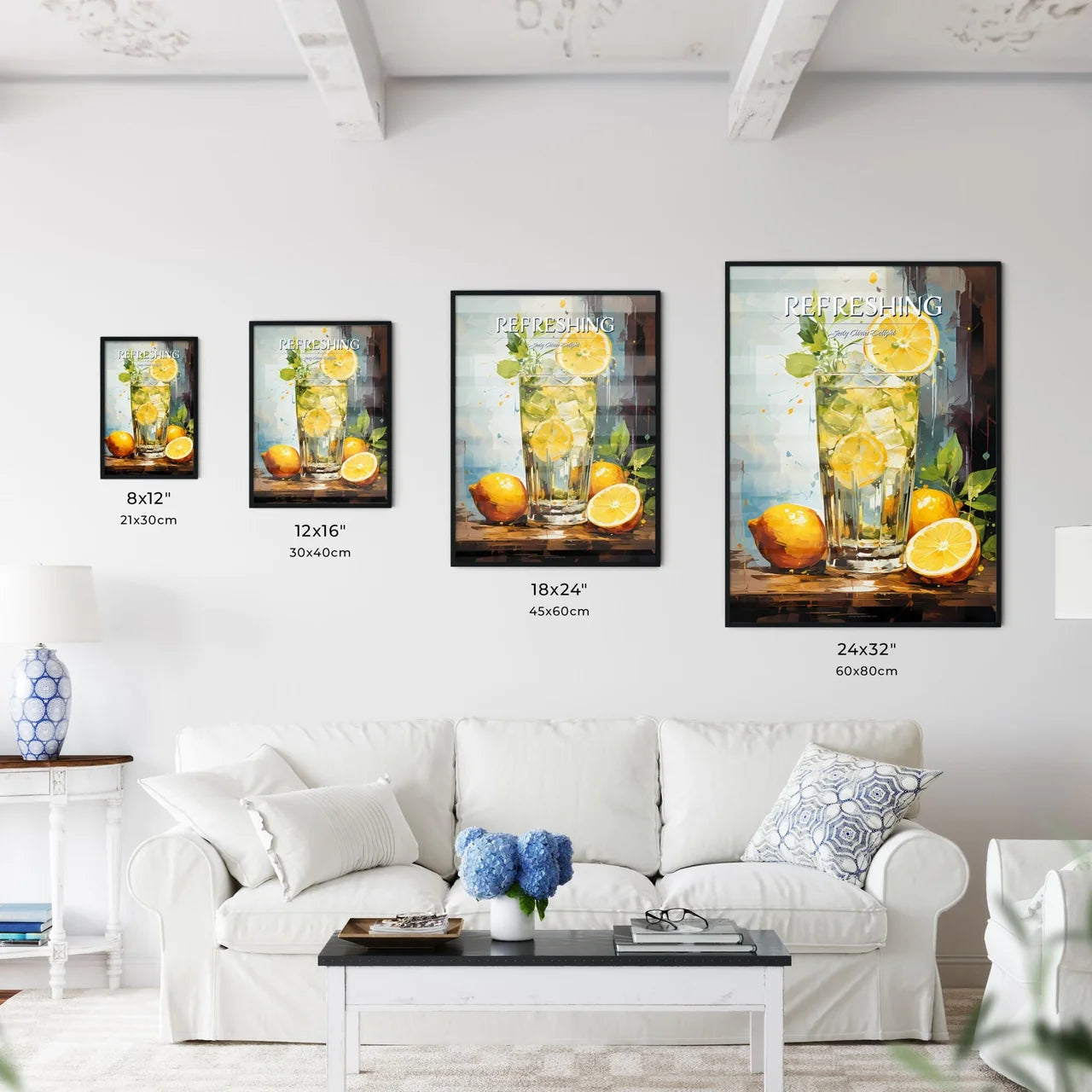 Cocktail With Lemon Over White - A Glass Of  - Kitchen Hangings