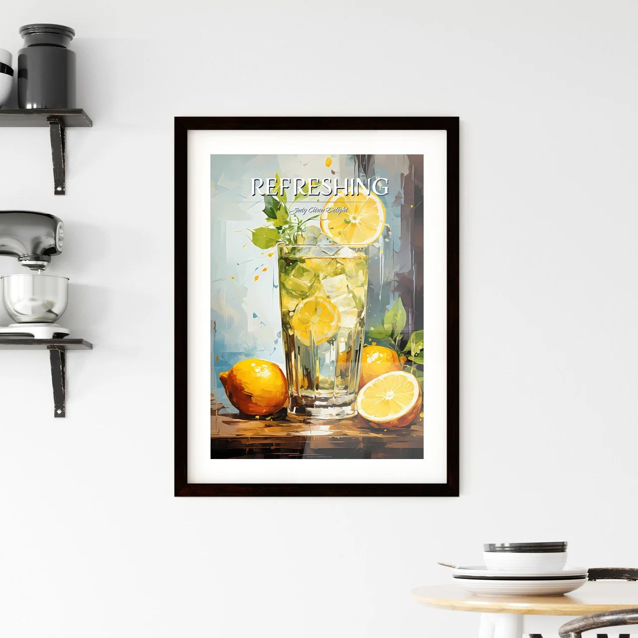 Cocktail With Lemon Over White - A Glass Of  Framed Print