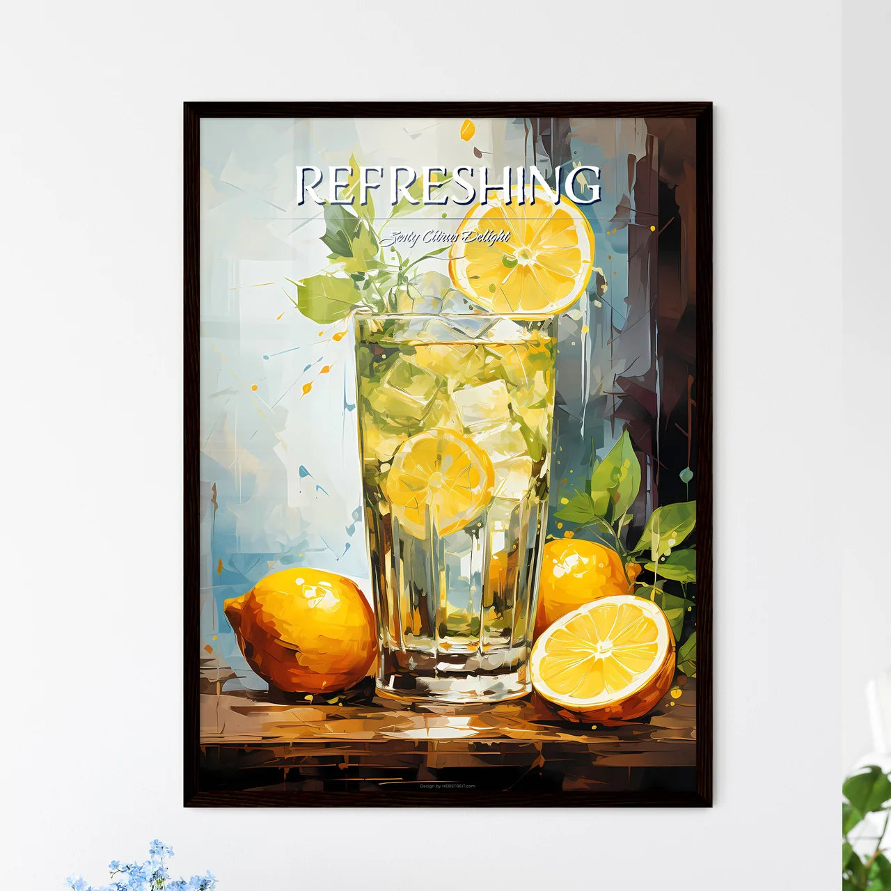 Cocktail With Lemon Over White - A Glass Of  - Framed Art Print