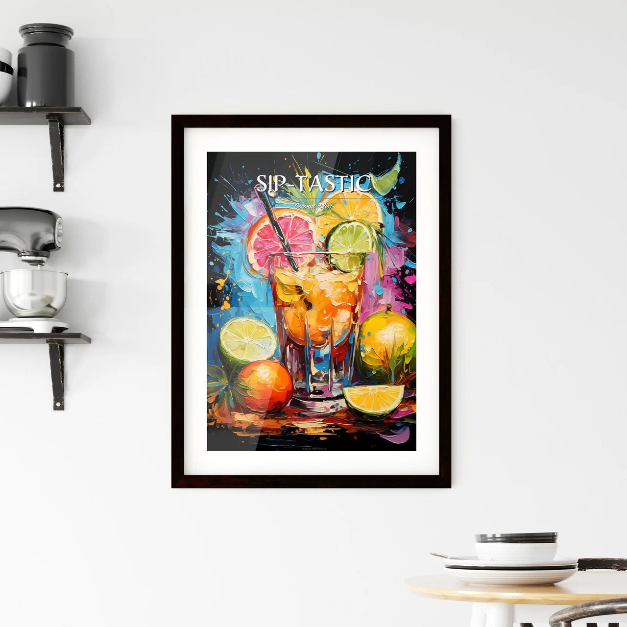 Coconut Margarita - A Painting Of A Drink Wi Framed Print