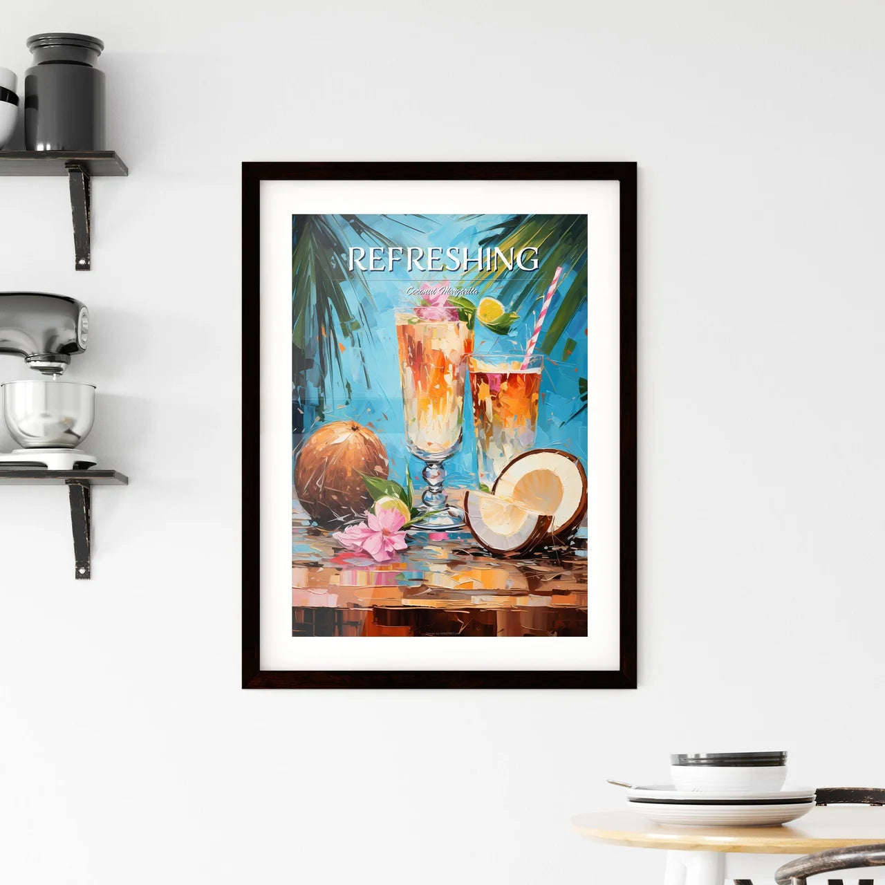 Coconut Margarita - A Painting Of A Drink An Framed Print