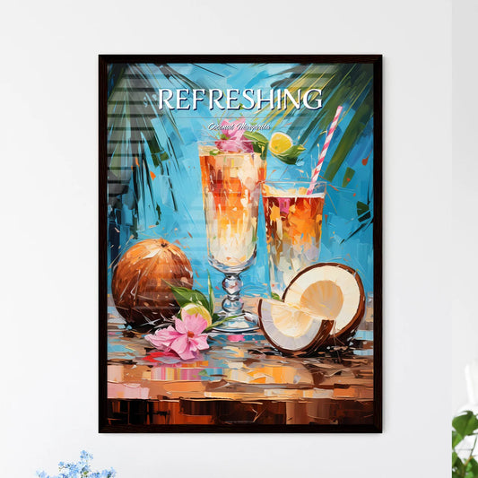 Coconut Margarita - A Painting Of A Drink An - Framed Art Print