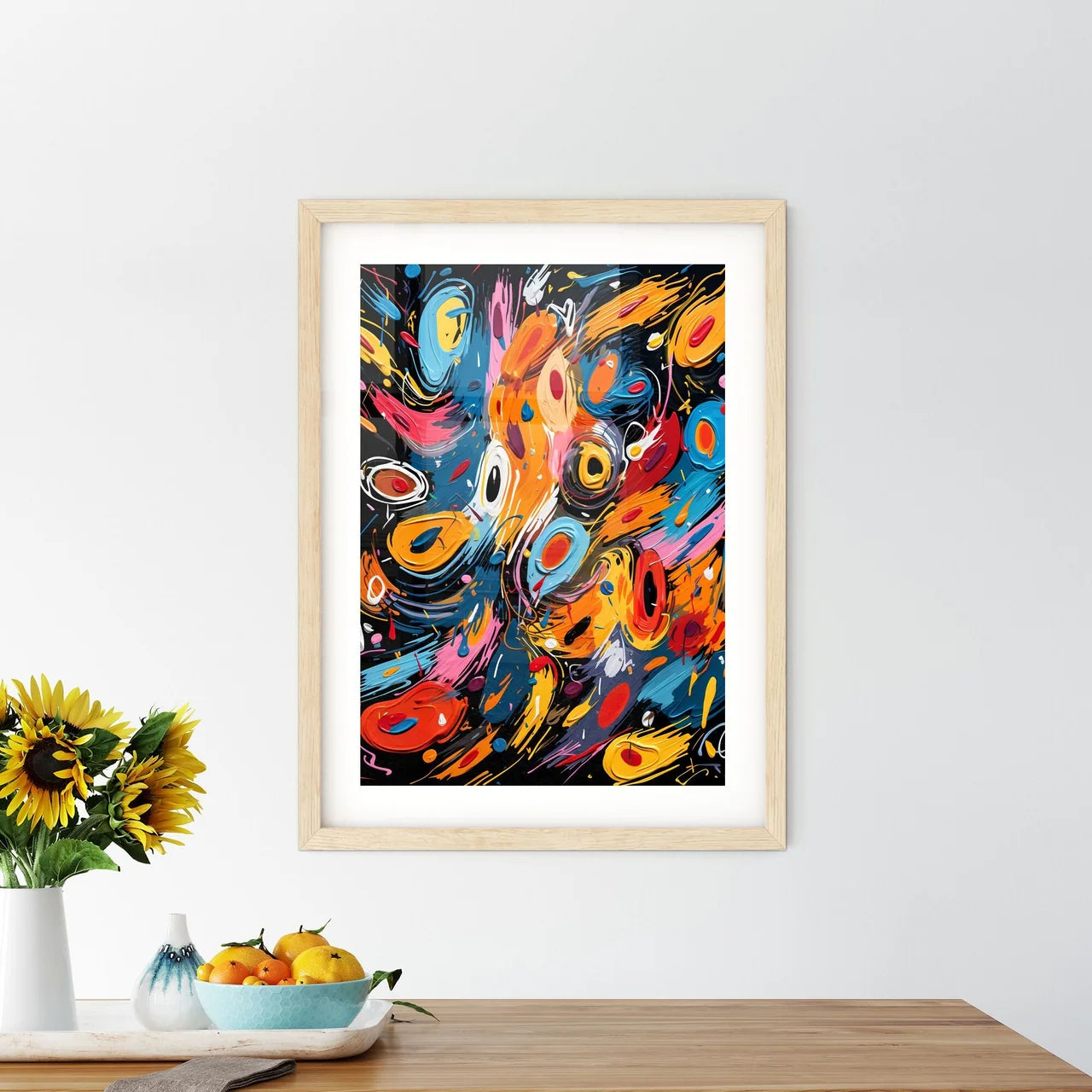 Collection Of Multicolored Comic Sound Effec Framed Print