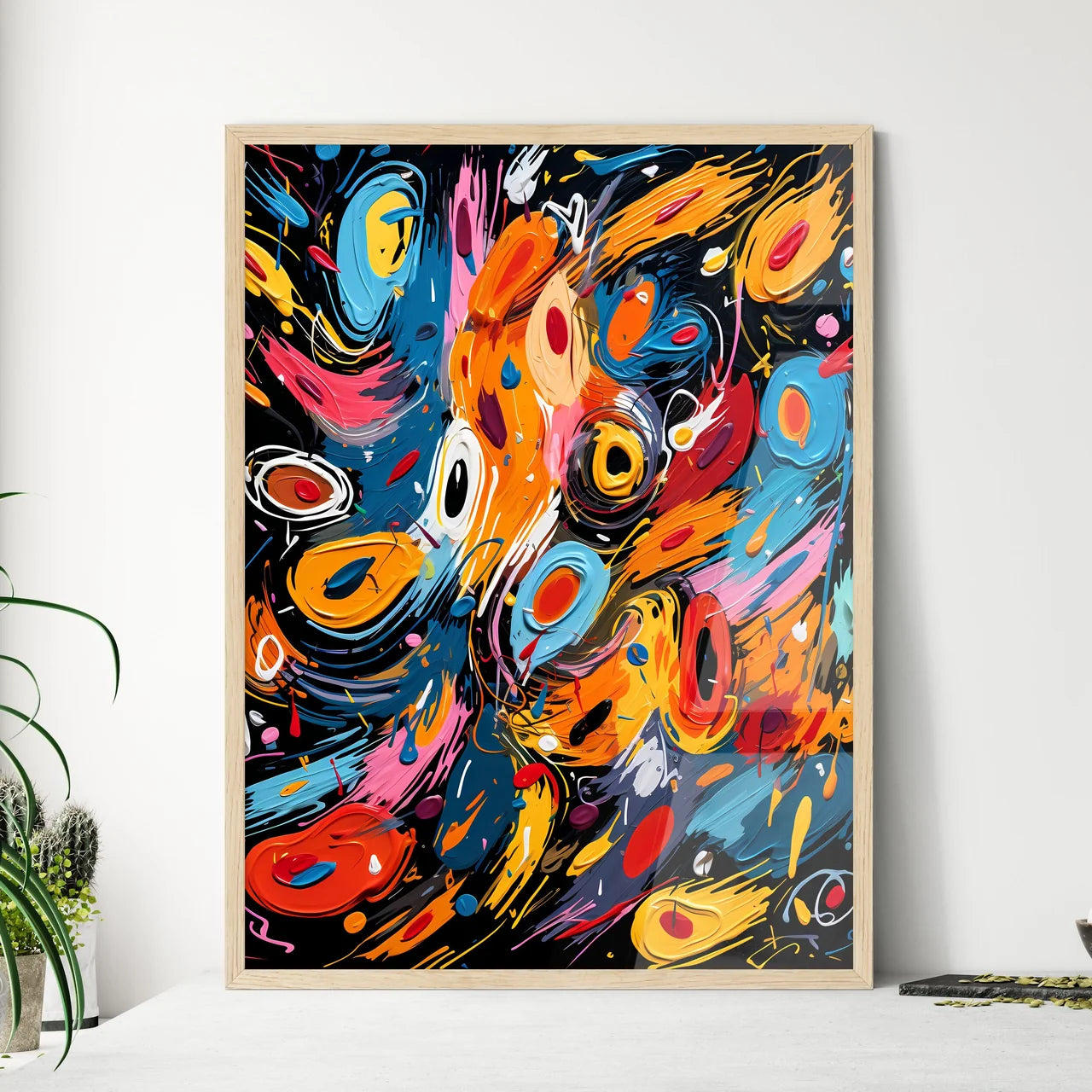 Collection Of Multicolored Comic Sound Effec - Framed Art Print