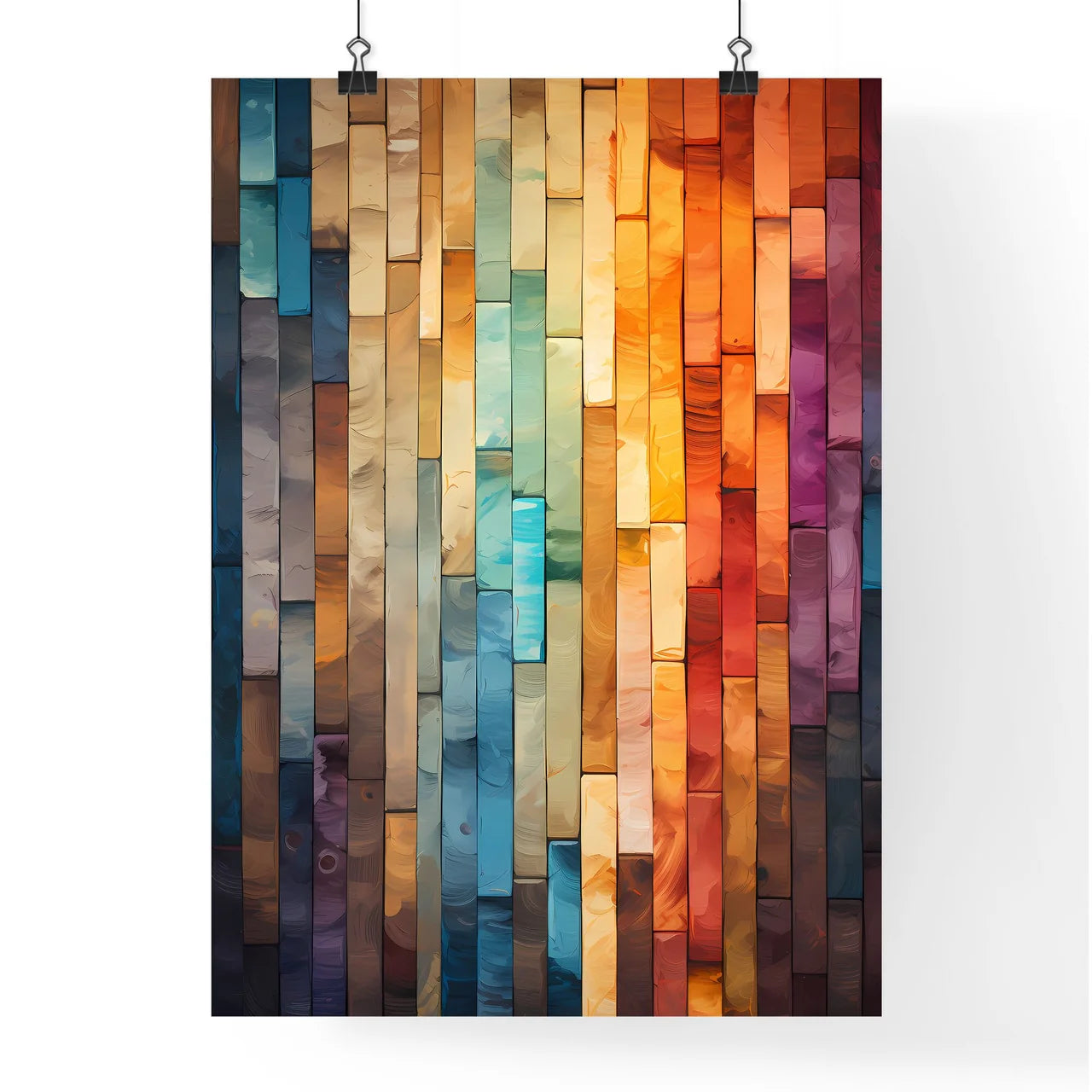 Color Wood Panels Perspective - A Multicolor Poster