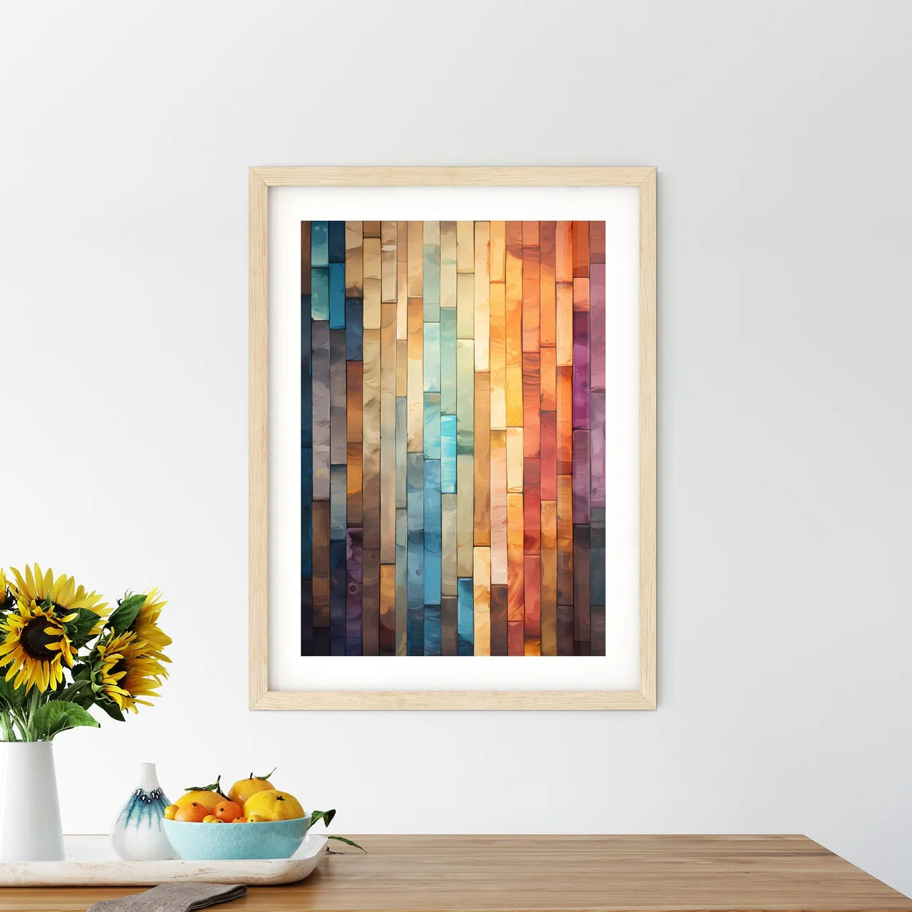 Color Wood Panels Perspective - A Multicolor Framed Print