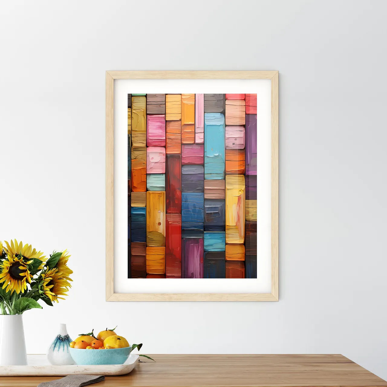 Color Wood Panels Perspective - A Group Of C Framed Print
